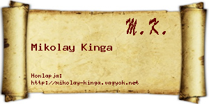 Mikolay Kinga névjegykártya